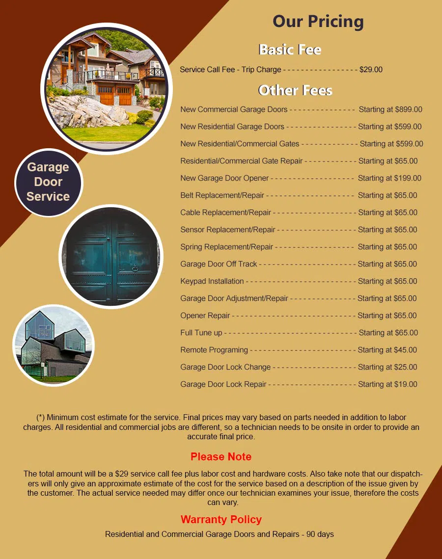 5 Star Garage Doors Glendale, CA 818-853-2323 - pricelist6